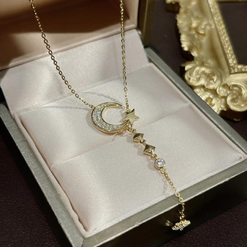 Sterling zilveren maan ster ketting