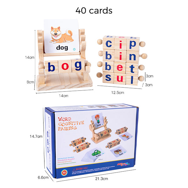 Houten leesblokken CVC Sight Words Game