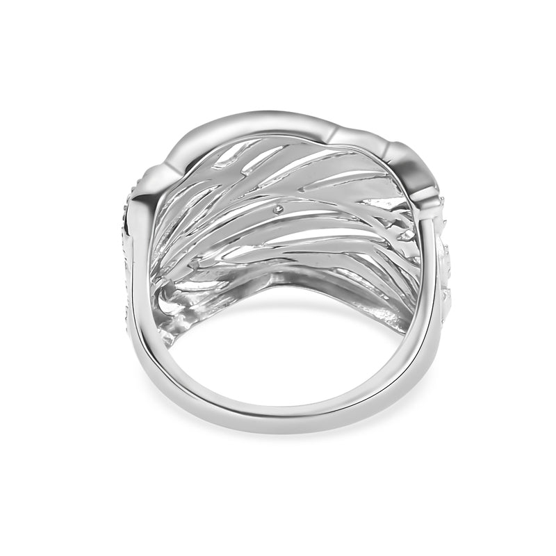 Zirkoon-gedraaide gelaagde tweekleurige ring