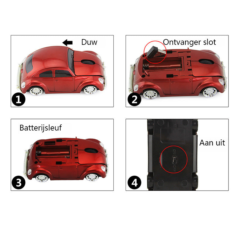 Draadloze Leuke Stijl Auto Model Muis Gaming Muizen Met USB
