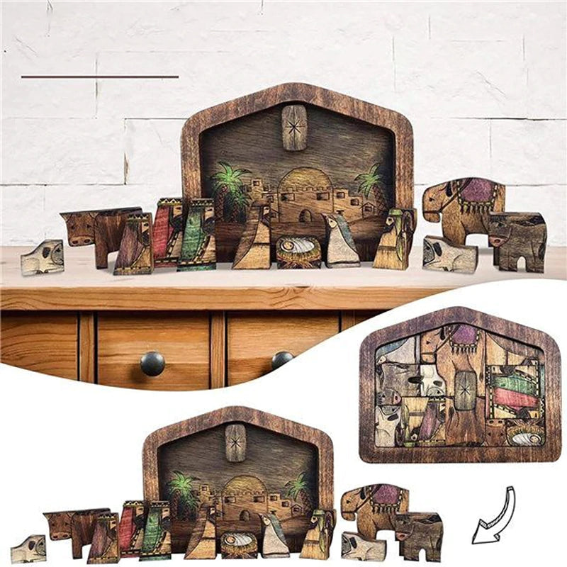Houten Jezus puzzels set