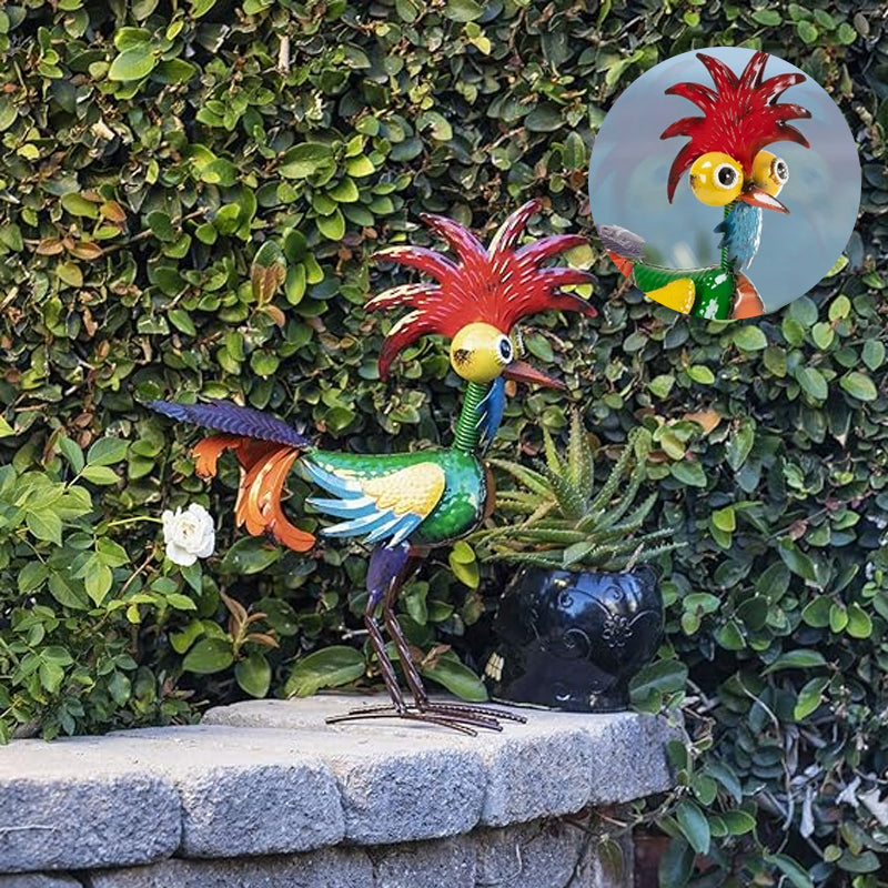 Grappig tuinhaanstandbeeld🐓