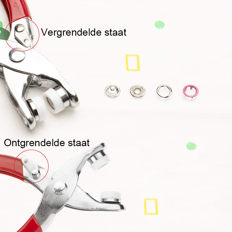 Kit met metalen drukknopen