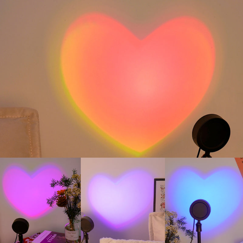 Hartvormige zonsondergang lamp