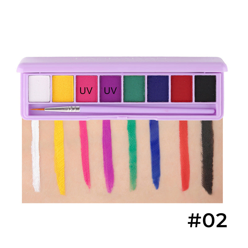 In water oplosbaar fluorescerend make-uppalet