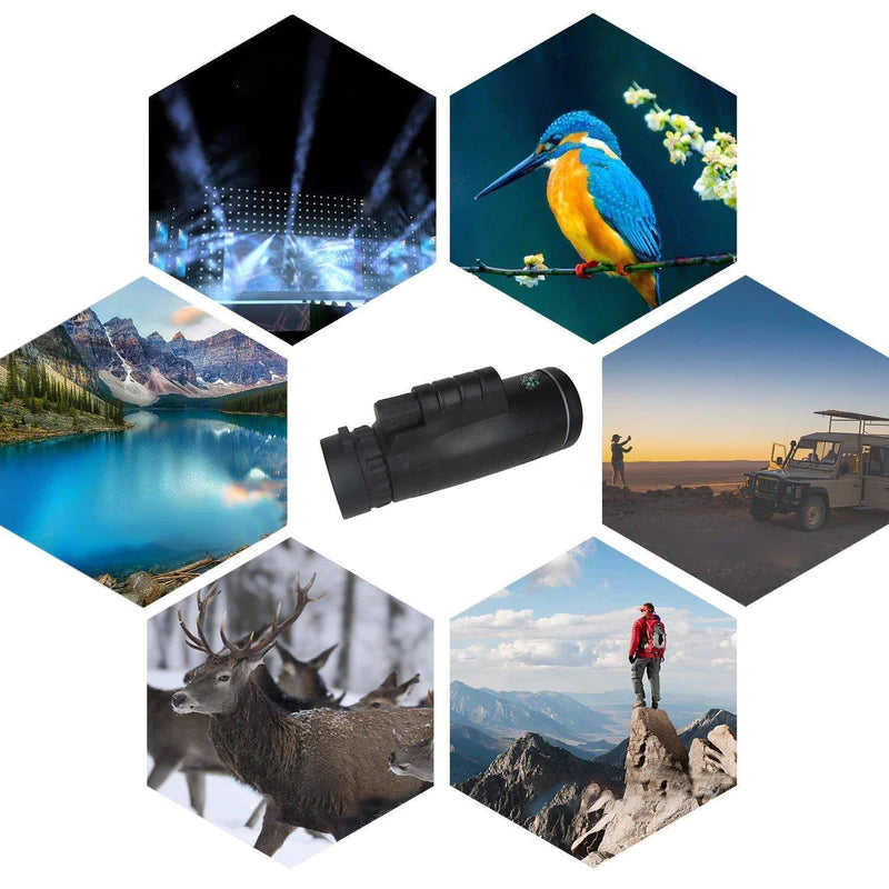 12X50 krachtige monoculaire telescoop met smartphone-adapter en statief