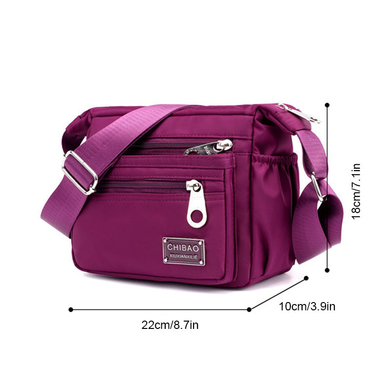 Meerlaagse nylon crossbody tas voor dames
