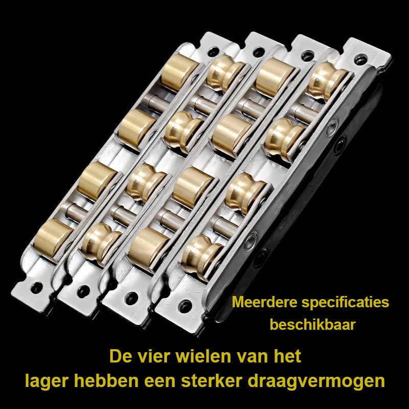 Poelie van roestvrij staal en koper (2 stuks)