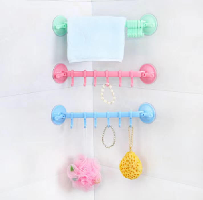 4 handdoekhouders met haakgaten (geleverd in willekeurige kleur)