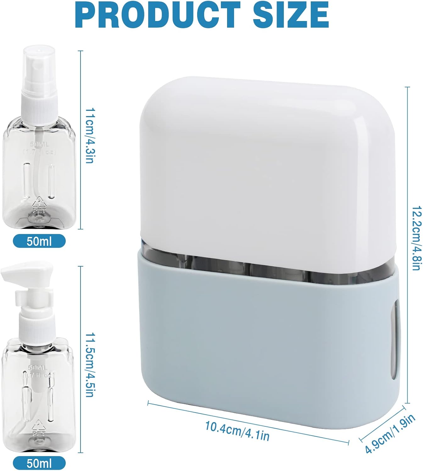 4 stuks reisflessen 50ml lekvrije gel shampoo