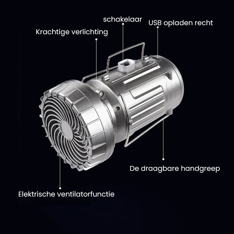 Producten LED-kampeerlamp voor buiten met ventilator
