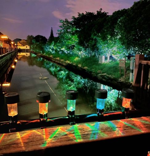 SolarSplash – Set van 6 zonne-zwembadlampen voor bovengrondse zwembaden