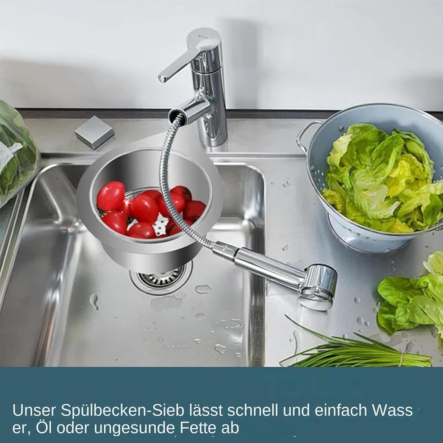 SinkMate™ – RVS afdruiprek met haak voor uw gootsteen