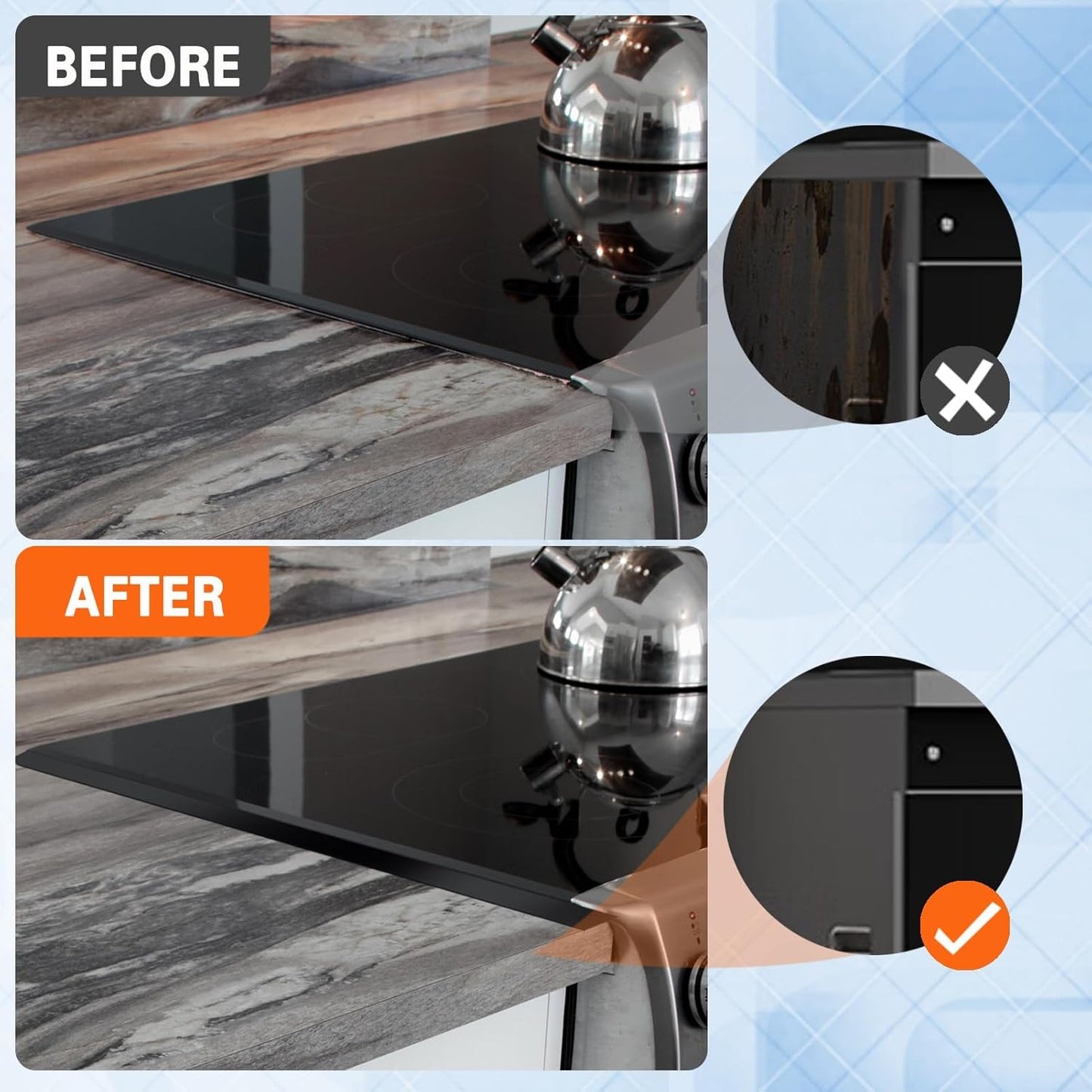 Roestvrijstalen afdekplaten voor kookopeningen