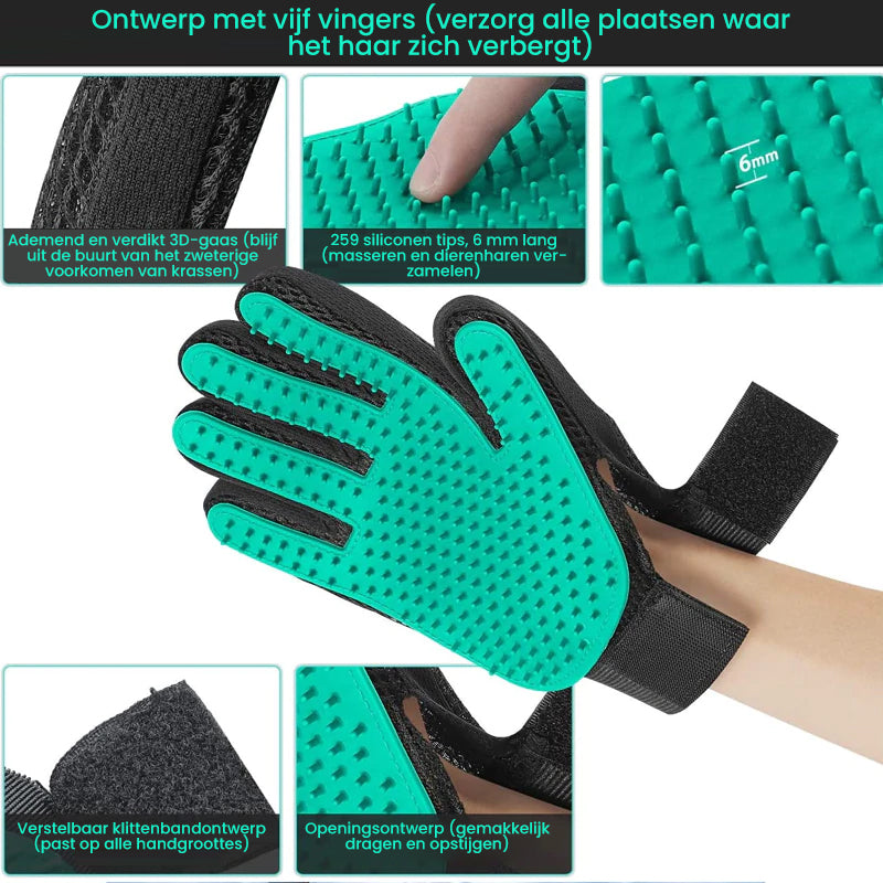 Handschoen voor het verwijderen van haren voor huisdieren