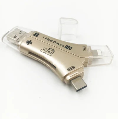 SpeedPort™ – 4-in-1 Draagbare Geheugenkaartlezer voor Mobiele Apparaten | Plug & Play Snelheid in je Zak | 50 % KORTING