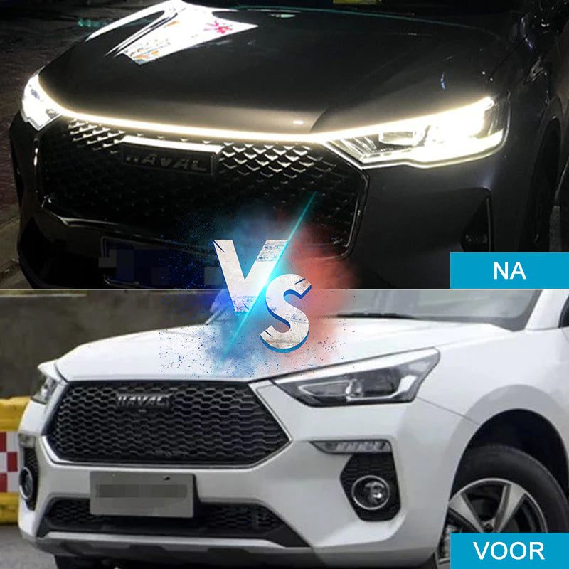 Dynamische LED-strip voor autokap