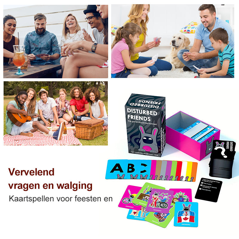 Verstoorde vrienden spelen kaart