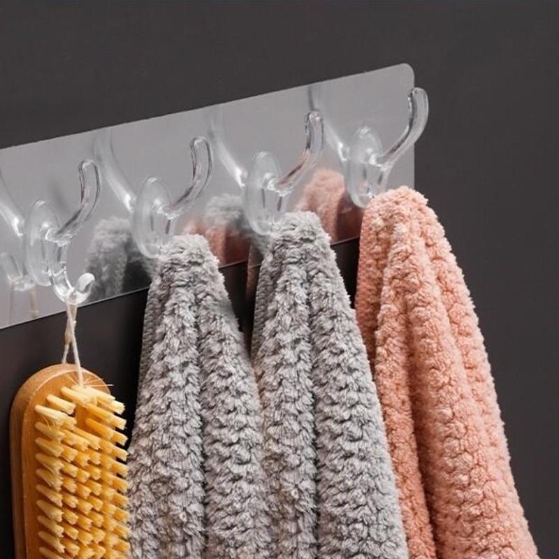 Transparent adhesive 5 hooks