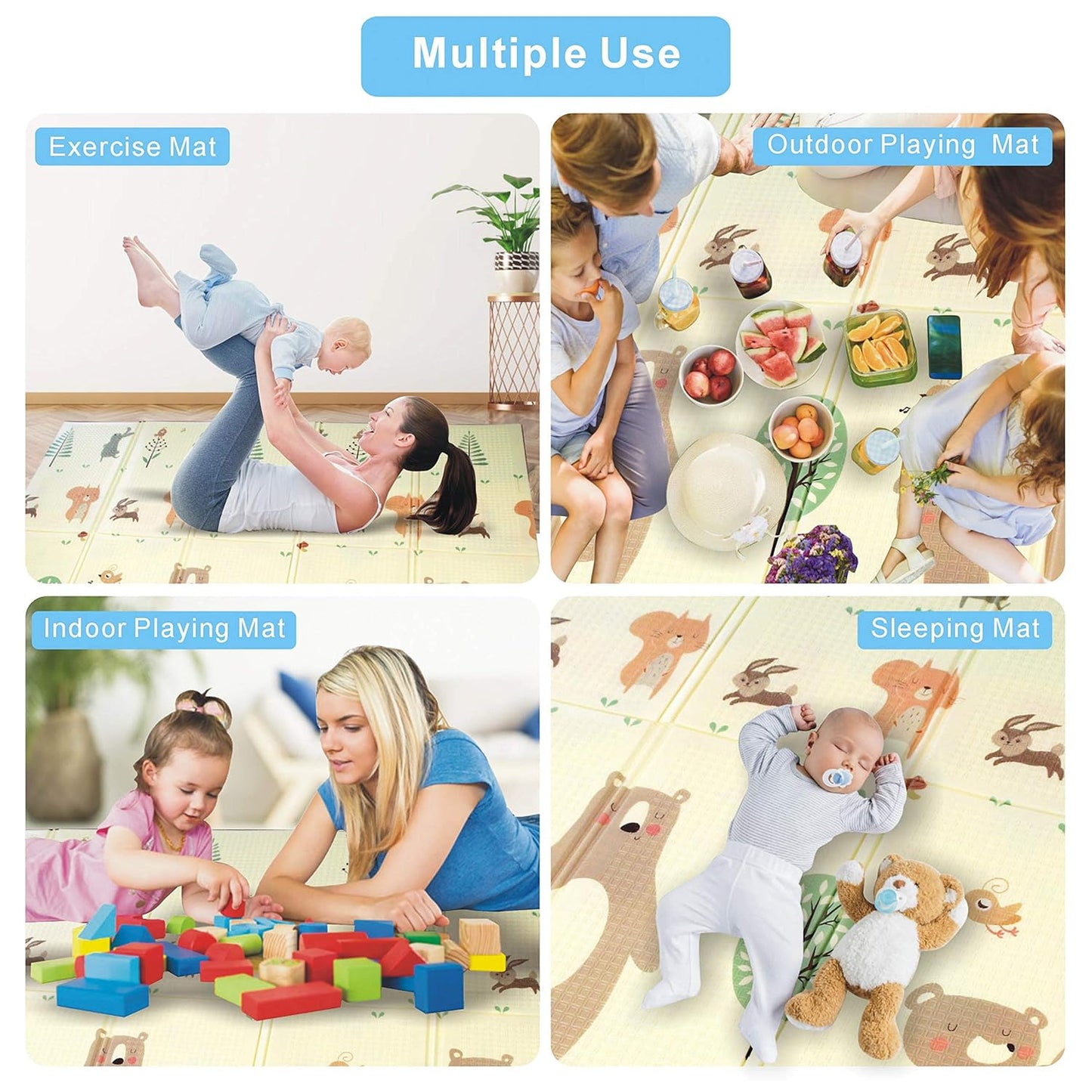 Educatieve schuimrubberen vouwmat, dubbelzijdig