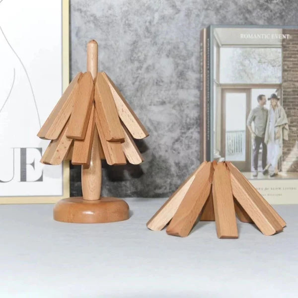 Manova™ Zwarte walnoten onderzetter | 50% KORTING