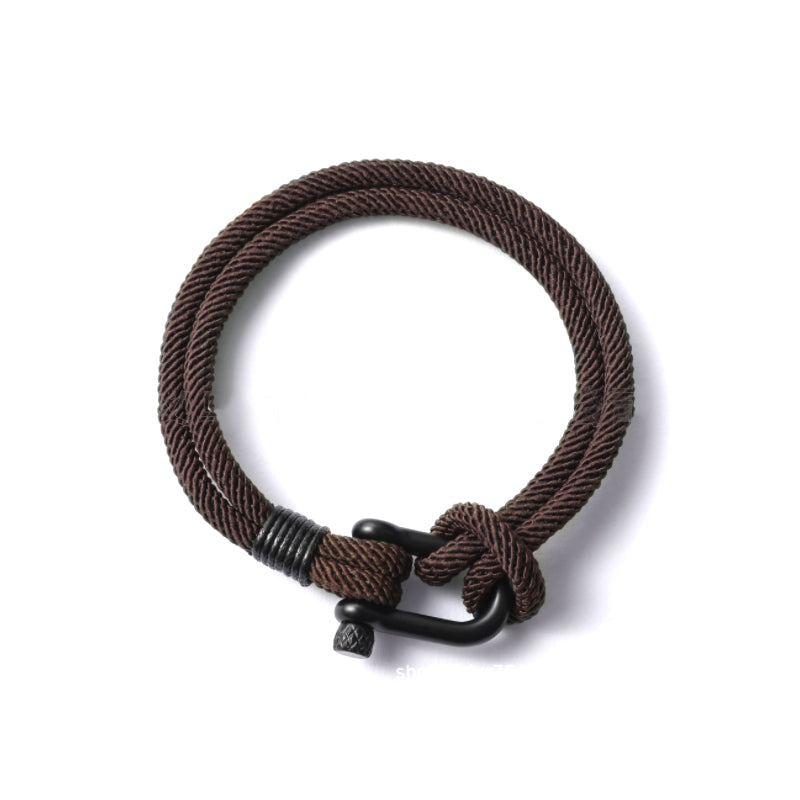 U-vormige gesp nylon gevlochten armband