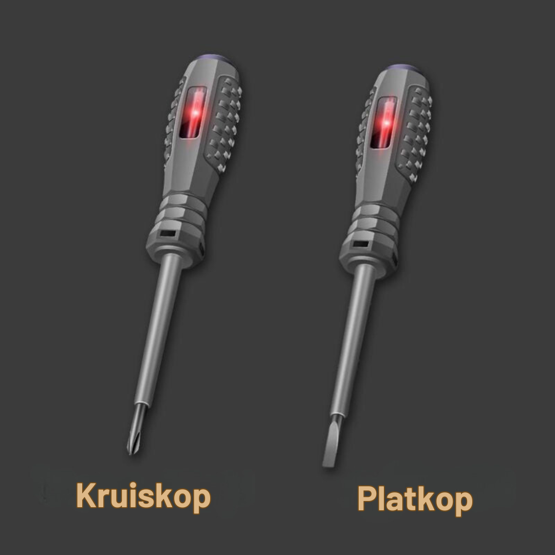 Een magnetische schroevendraaier en spanningstester