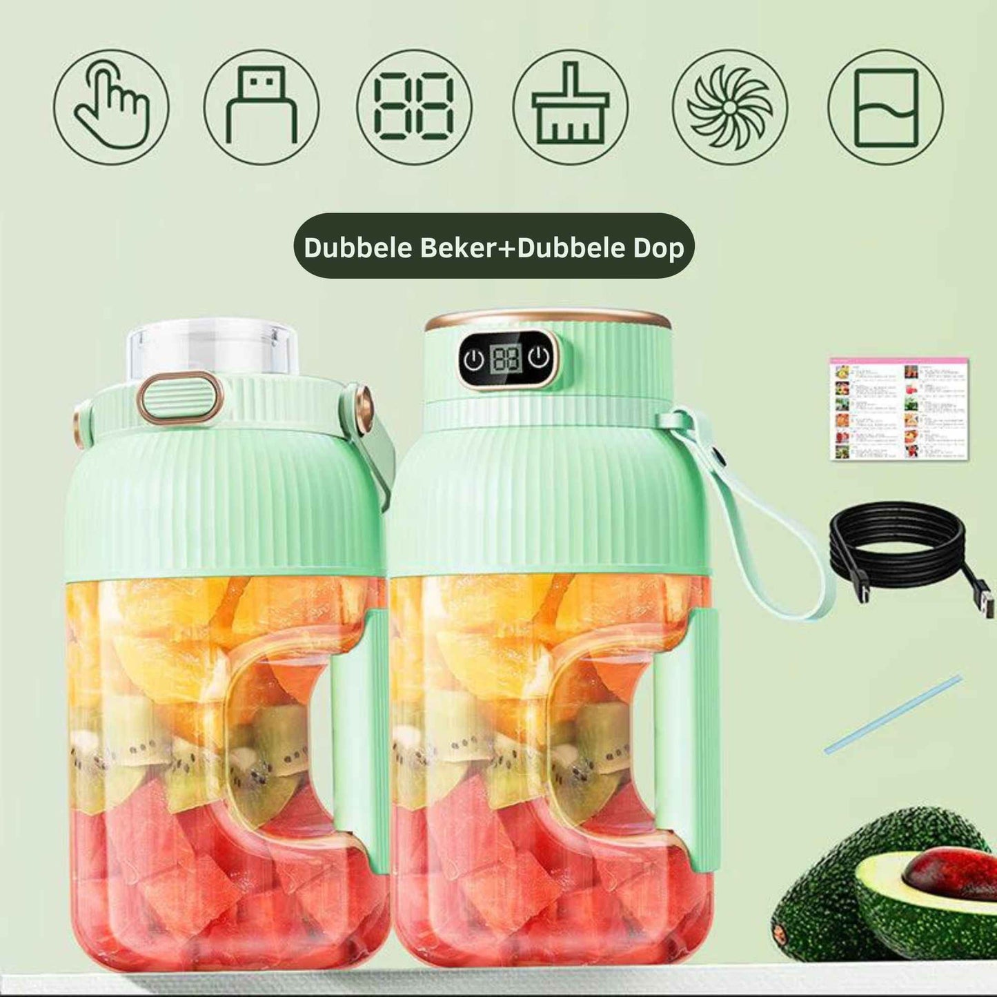 JuiceMate - Digitaal Draagbare mixer | 50% KORTING