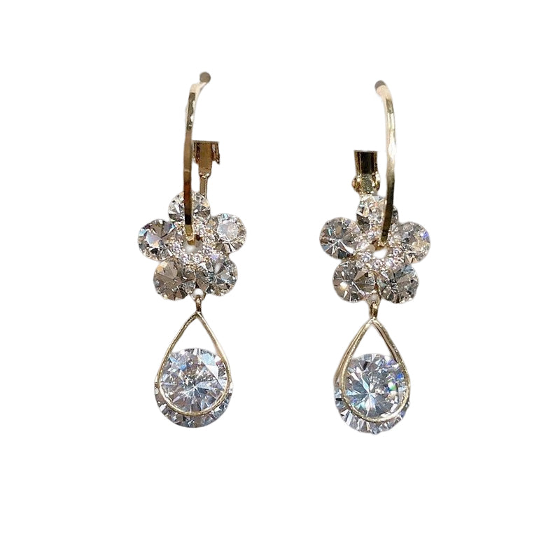 Bloem Kristal Oorbel