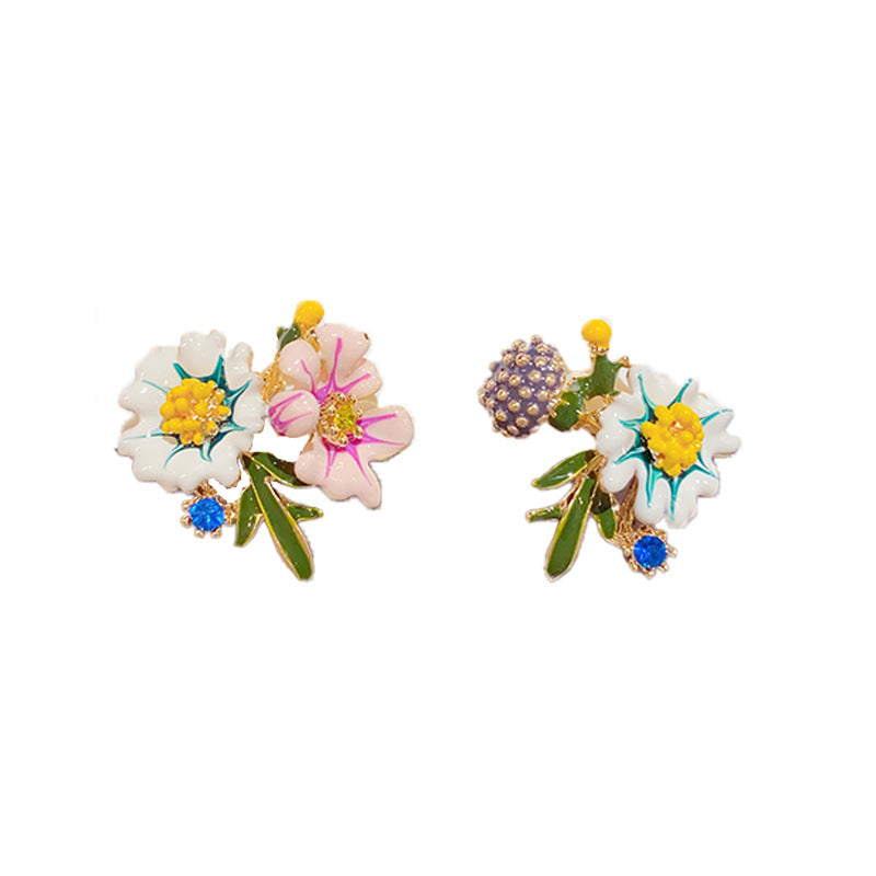 Daisy Flower asymmetrische oorbellen