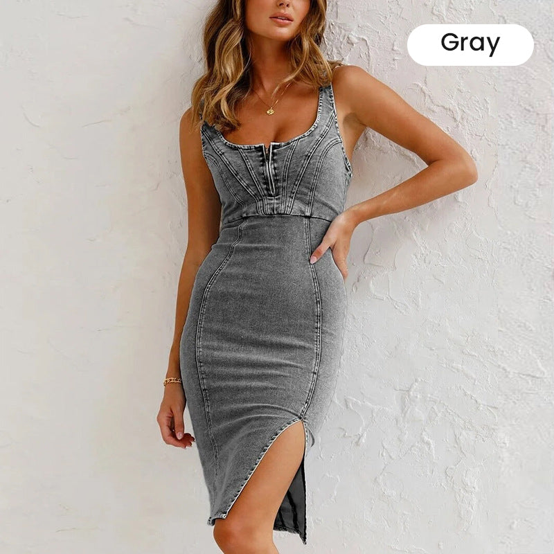 Angela – Denim Bodycon Jurk | 50% KORTING
