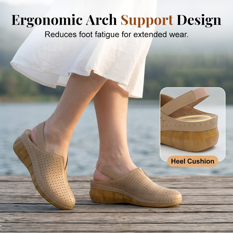 Ava – Geperforeerde Sleehak Sandalen met Bandjes voor Comfort de Hele Dag