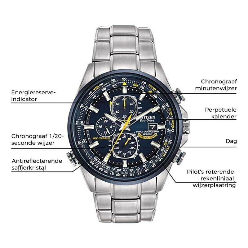 TimeGuard - Multifunctioneel quartz herenhorloge | 50% KORTING