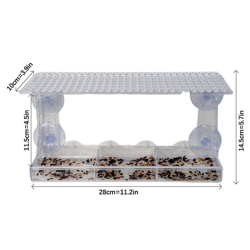 Outdoor Clear View Window Zuignap Vogelvoeder