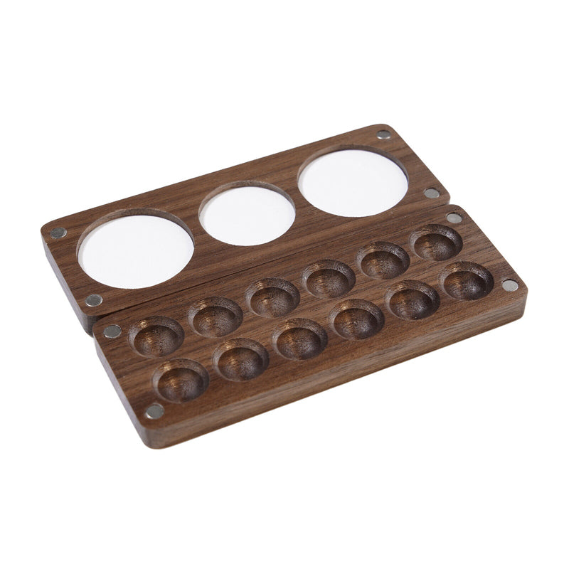 Draagbaar walnoot Waterverf palet