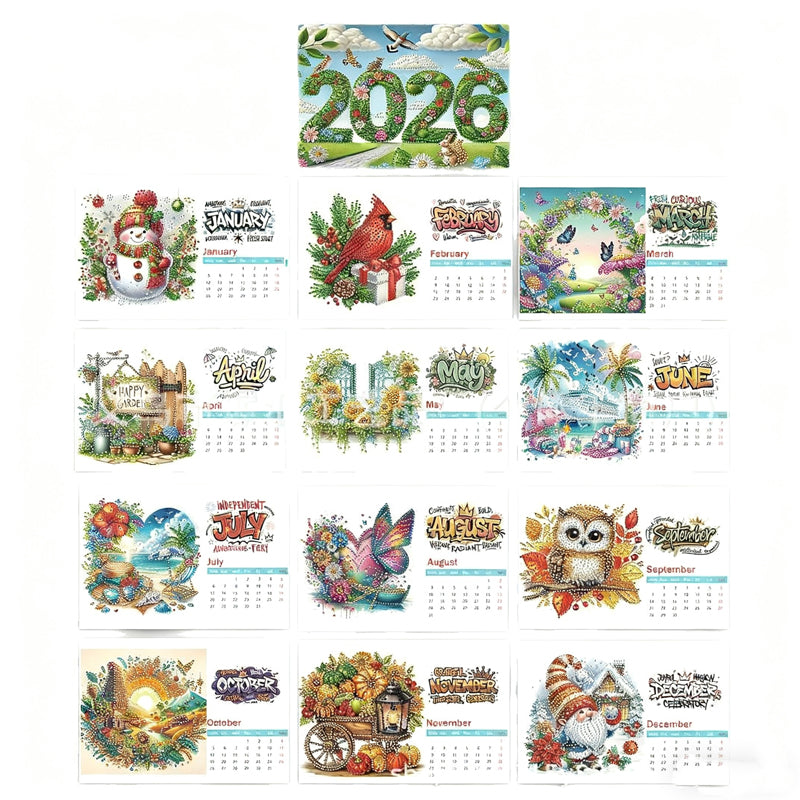 ArtVibe – DIY Diamond Painting Bureaukalender 2026 | 50% KORTING