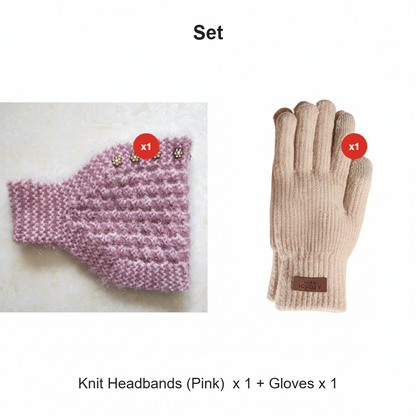 Grace – Gezellig gebreide hoofdband met bloemmotief en open bovenkant ontwerp