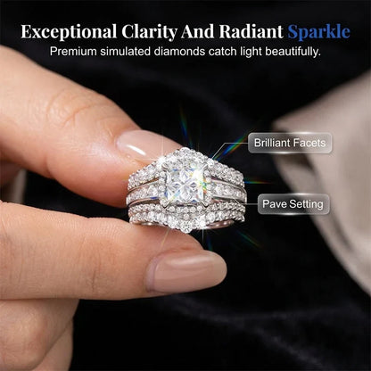 Juliana – Prinsesgeslepen Zirkonen Ring met Witgoud Look