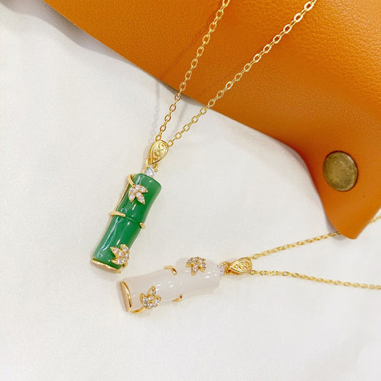 Kunstmatige Jade Bamboe Halsband