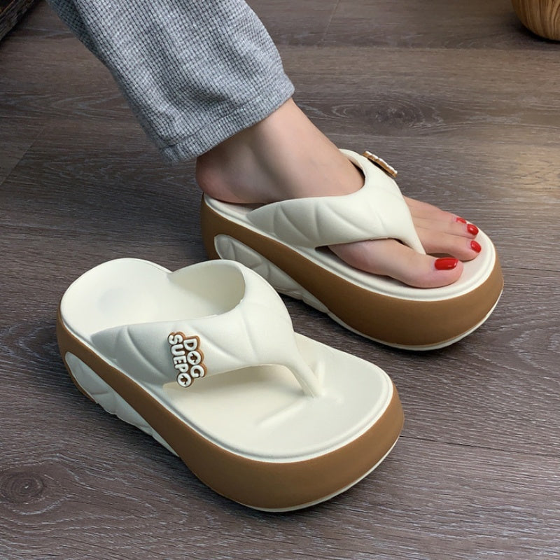 Mila – Gedurfde Gekleurde Plateau Teenslippers met Comfortabele Voering