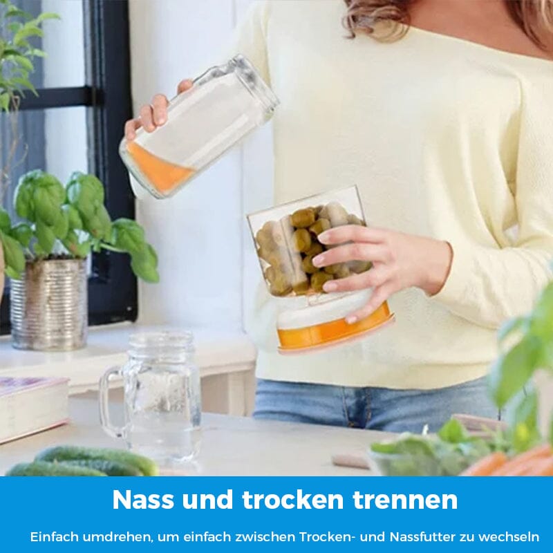 Potje augurken en olijven met zeef