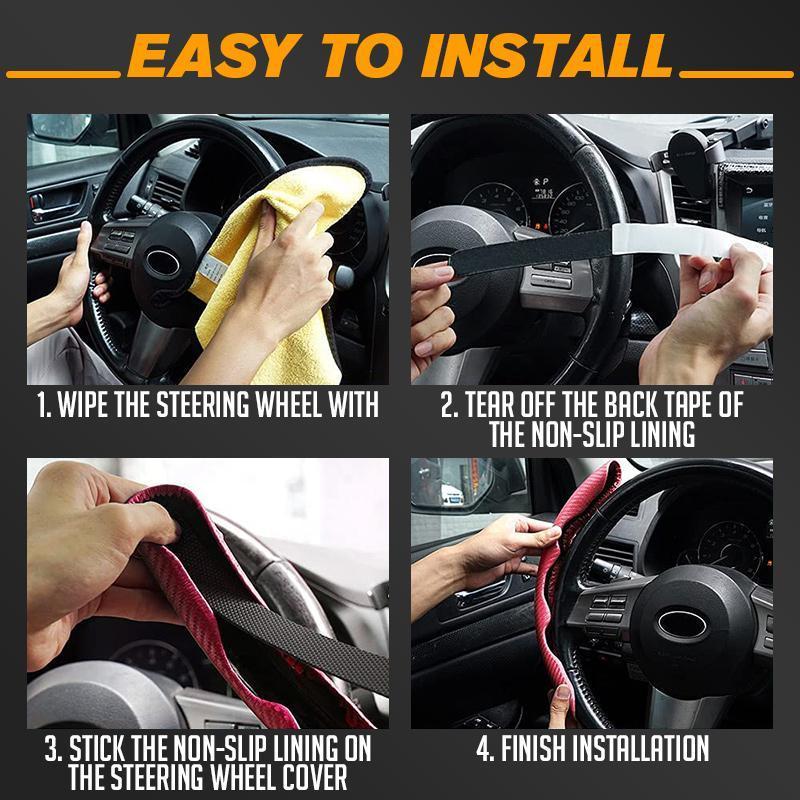 Stuurwielhoes van koolstofvezel en leer – Comfortabele grip en controle