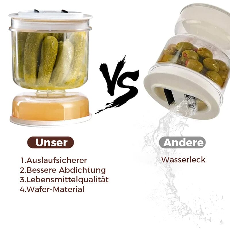 Potje augurken en olijven met zeef