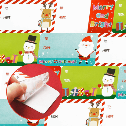 Zelfklevende kerstcadeau labels set van 500 stuks | 50% KORTING