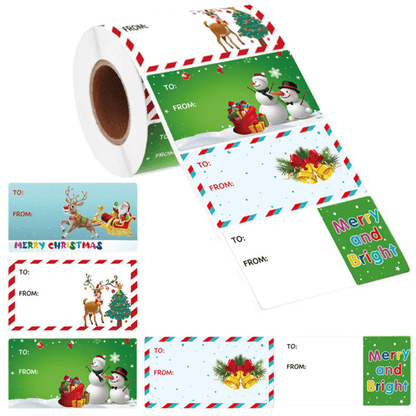 Zelfklevende kerstcadeau labels set van 500 stuks | 50% KORTING