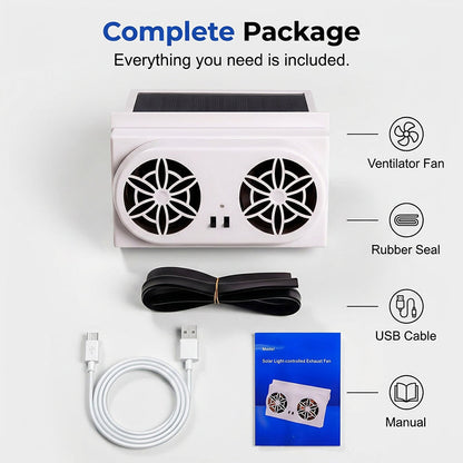 Zonne-auto-ventilator — Directe Koelcomfort