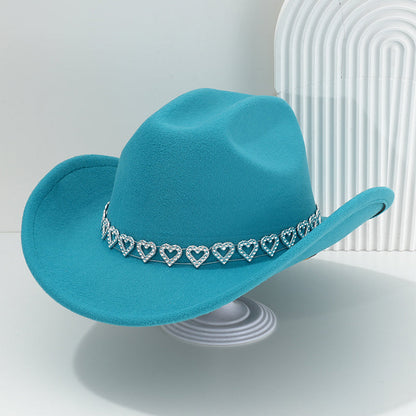 Amelia — Elegante Fedora Hoed met Hart van Strassstenen