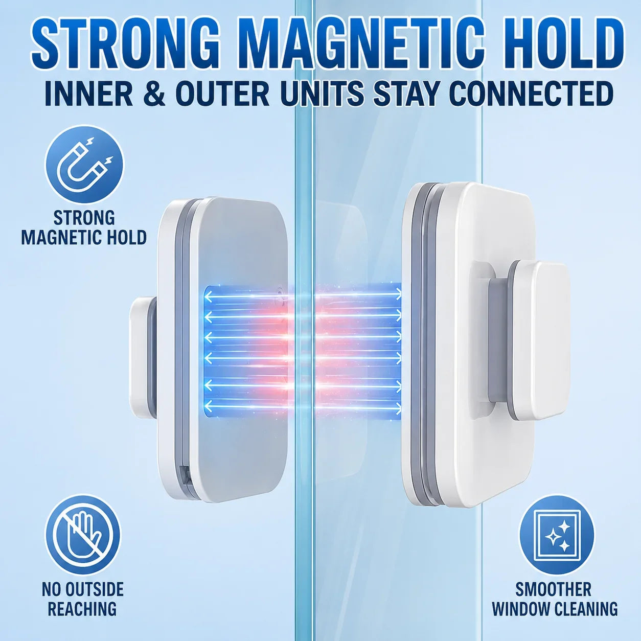 ClearVista 6-in-1 Magnetische Reiniger – Glanzende Ramen, Moeiteloos Schoon
