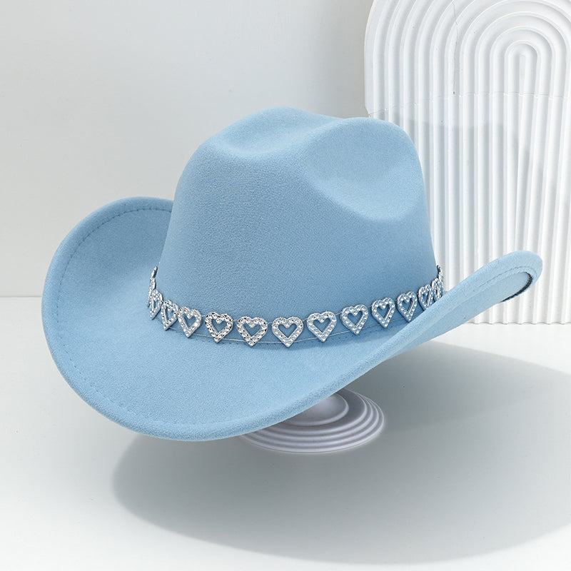 Amelia — Elegante Fedora Hoed met Hart van Strassstenen