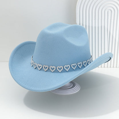 Amelia — Elegante Fedora Hoed met Hart van Strassstenen